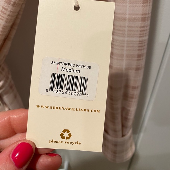 S by Serena Button down dress in light pink and cream - Picture 4 of 4